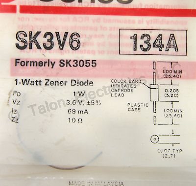      SK3V6 3.6V 1 Watt Zener Diode