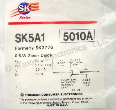      SK5A1 5.1V 1/2 Watt Zener Diode
