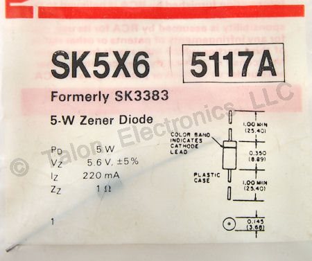      SK5X6 5.6 Volt 5 Watt Zener Diode - NTE5117A Equivalent