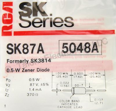     SK87A 87 Volt 500mW Zener Diode