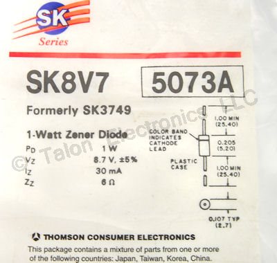      SK8V7 8.7V 1 Watt Zener Diode
