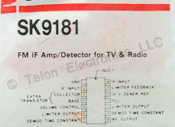  SK9181 FM IF Amplifier - Detector Integrated Circuit