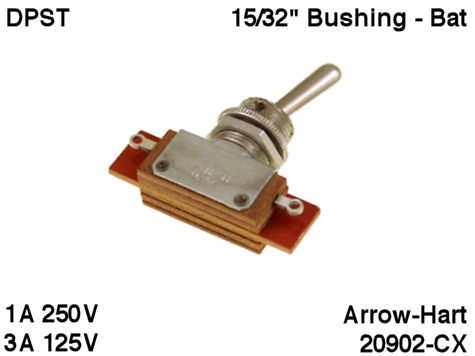 DPST ON-OFF Panel Mount Toggle Switch Arrow Hart 20902-CX