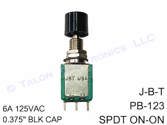    SPDT Miniature Pushbutton Switch ON-ON J-B-T PB-123