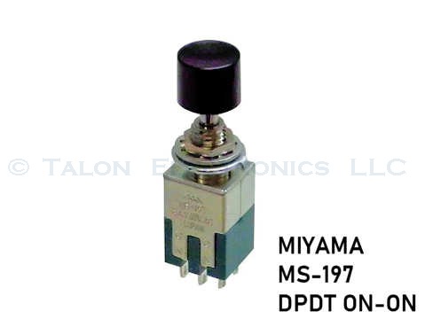  DPDT Pushbutton Switch Miyama MS-197 ON-ON 3A 125VAC