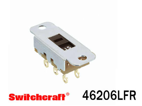   DPDT ON-ON Slide Switch  Switchcraft 46206LFR  115 / 230 Switching