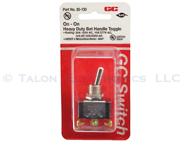 SPDT ON-ON Heavy Duty Panel Mount Toggle Switch GC 35-130