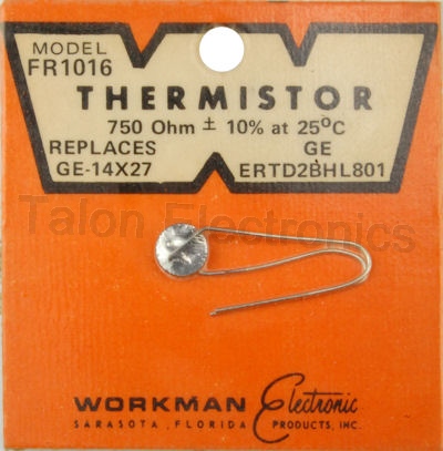 Workman FR1016 Thermistor  750 Ohms @ 25°C