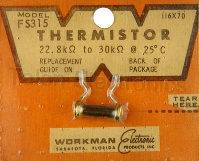 Workman FS315 Thermistor 30K Ohms @ 25°C