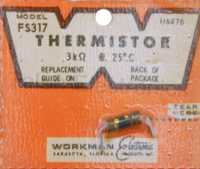 Workman FS317 Thermistor 3K Ohms @ 25°C