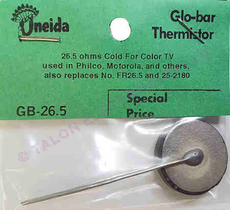  Oneida GB26.5 Disc Thermistor 26.5 ohms Cold (25°C)